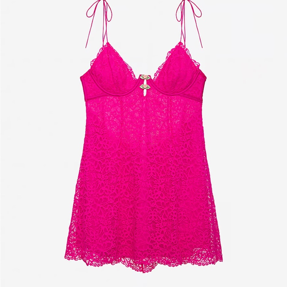 For Love And Lemons Pink Lace Dress